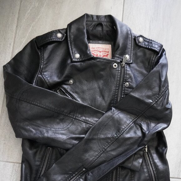 Levi’s Women’s Faux Leather Moto Jacket – Black– Size S - Picture 6 of 8
